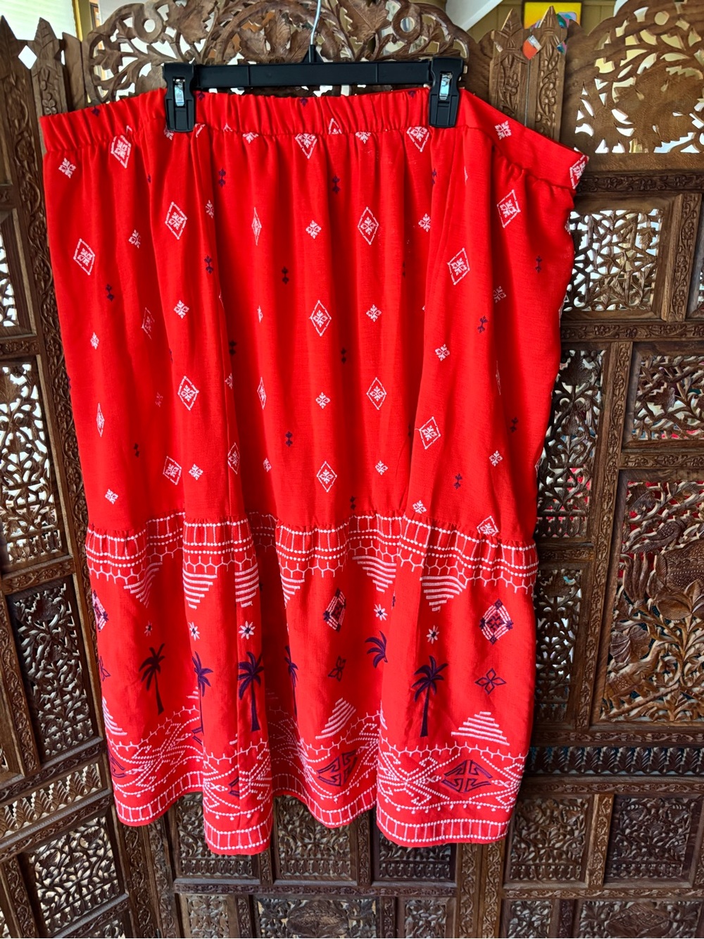 sofia by sofia vergara Orange Embroidered Midi Skirt